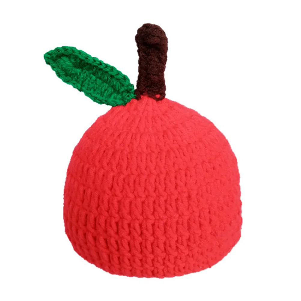 

Baby Photography Outfit Fruit Design Knit Crochet Costume Set for Newborn Elastic Breathable Photo Props Beanie