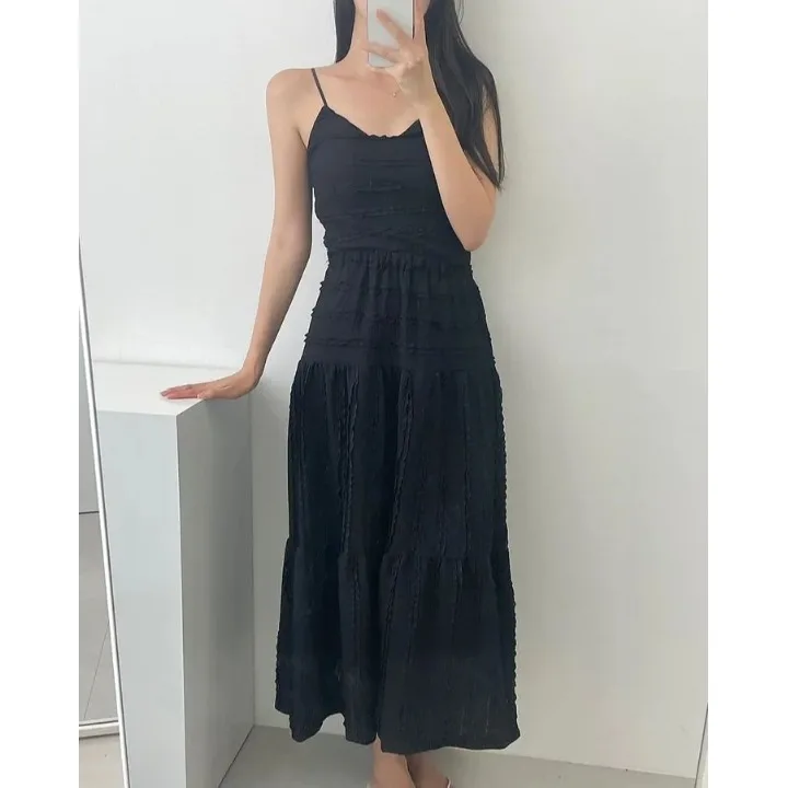 

Шикарный летний модный универсальный топ на бретелях + юбка с высокой талией, комплект из двух предметов, женский стильный комплект из двух предметов