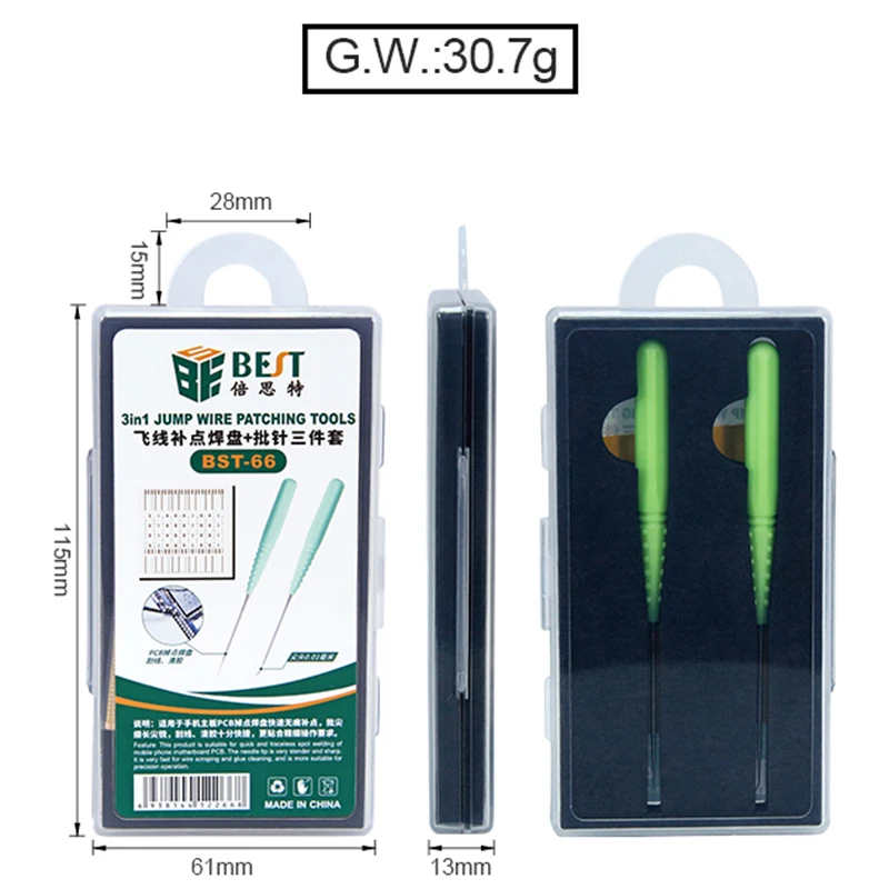 BST-66 PCB Motherboard Flying Line Repair Point Special Tool Scraping Tin Batch Pin Repair Spot Welding Board Repair Kits