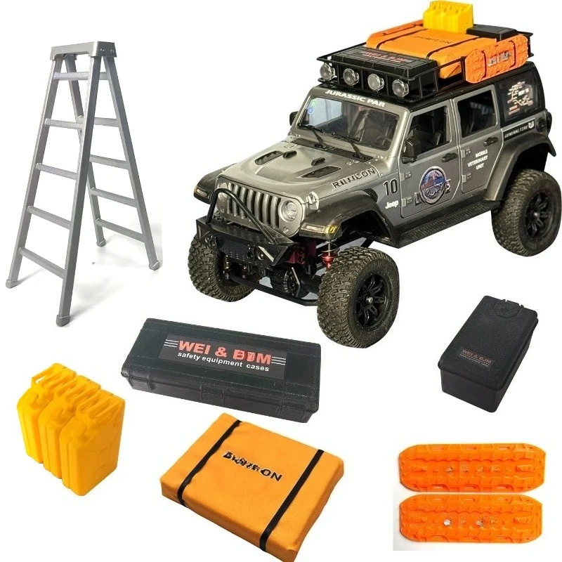 For MN128 1/12 RC Rock Crawler Upgrade Parts, Traction Boards Fuel Can Decals Scale Decoration Accessories DIY Kit