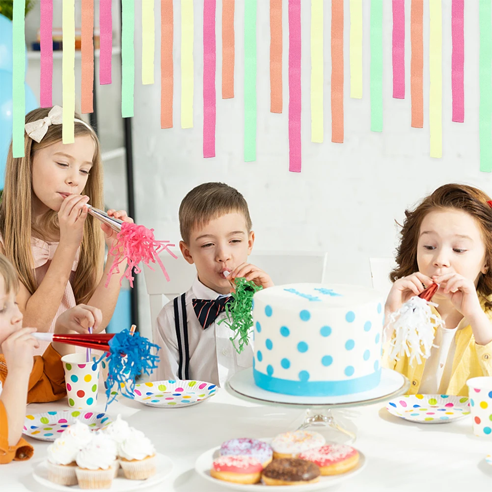 

8 Rolls Fluorescent Crepe Paper Streamers Glow Party Birthday Neon Streamers DIY Decorations Crepe Paper Party Ornaments