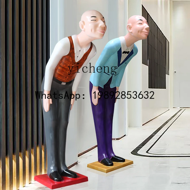 Creative Personality Bow Welcome Character Ornament Shopping Mall Store Restaurant Large Lucky Decoration