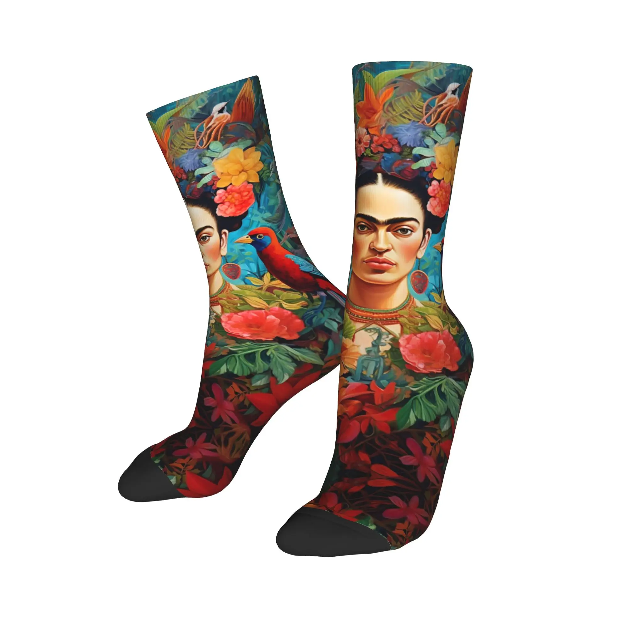 F-Frida K-Kahlo Art Socks Men's Women's Polyester Fashion  Socks Hip Hop Spring Summer Autumn Winter Middle Tube Socks Gift,
