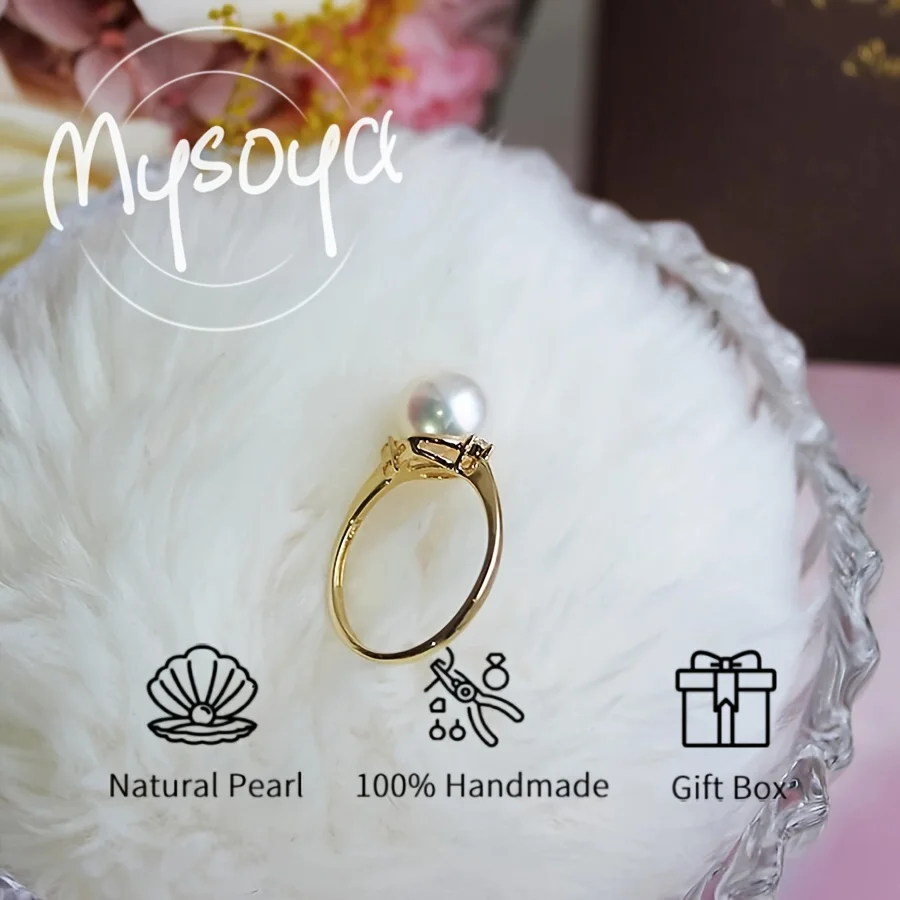 

Mysoya Japanese Akoya Pearl Earrings 8.5-9mm Pearl with Gift Box Gift for Him Her for Birthday Wedding Valentine's Day Gift