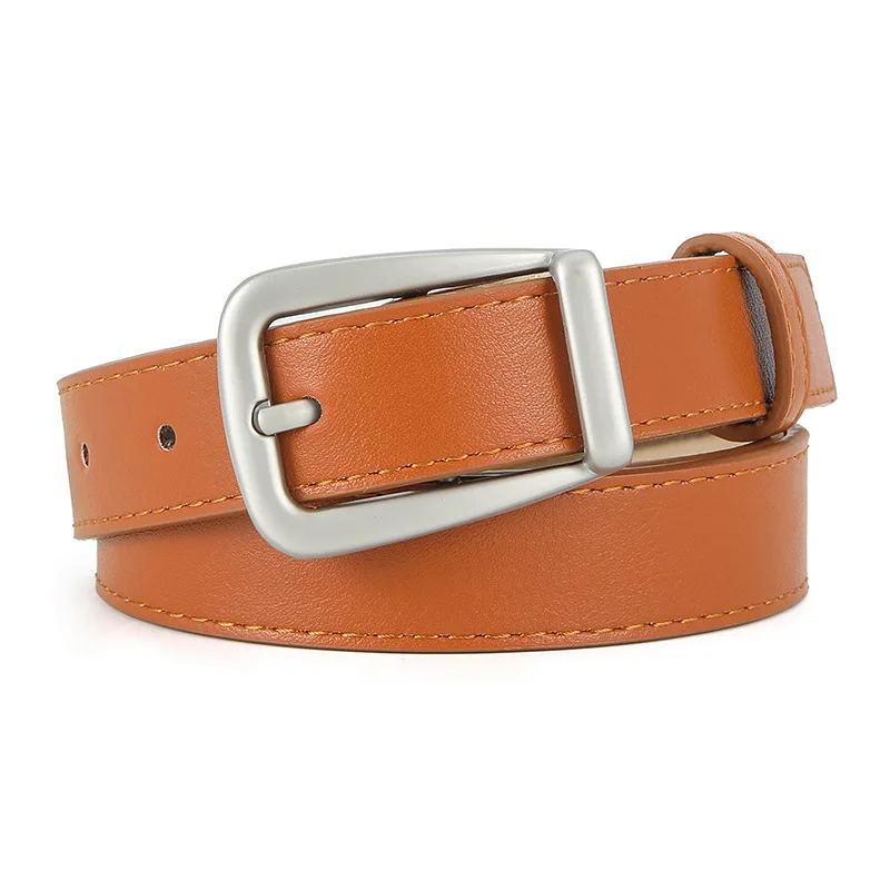 Schlichtes Design Damengürtel, modisch, lässig, vielseitig, für Kleid, Jeans, Accessoires, rosa Pu-Leder, Dornschließe, Bund 2,3 cm – Detail 7