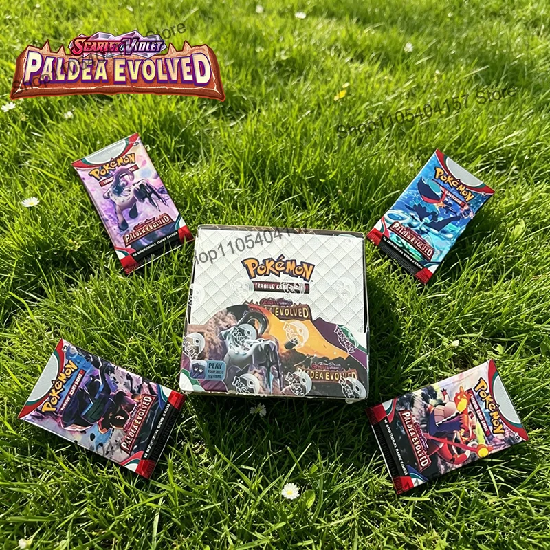 Boîte de boosters Pokémon TCG Écarlate et Violet Paldea Evolved, 360 cartes, 36 paquets, collection de cartes à collectionner, jouets pour enfants