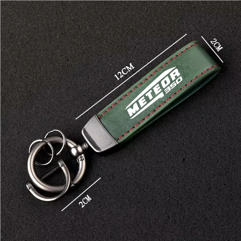 1PCS Motorcycle Metal PU Leather Motorcycle Keychain Ring Accessories for Royal Enfield Meteor 350 Royal Enfield Meteor350 500