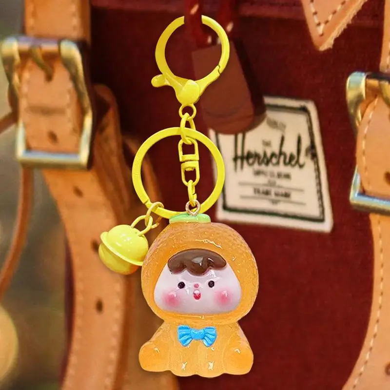 Cartoon Doll Keychain Fruit Design Adorable Figure Keyring Resin Creative Lovely Figure Keyring Cute Figure Charm Pendants