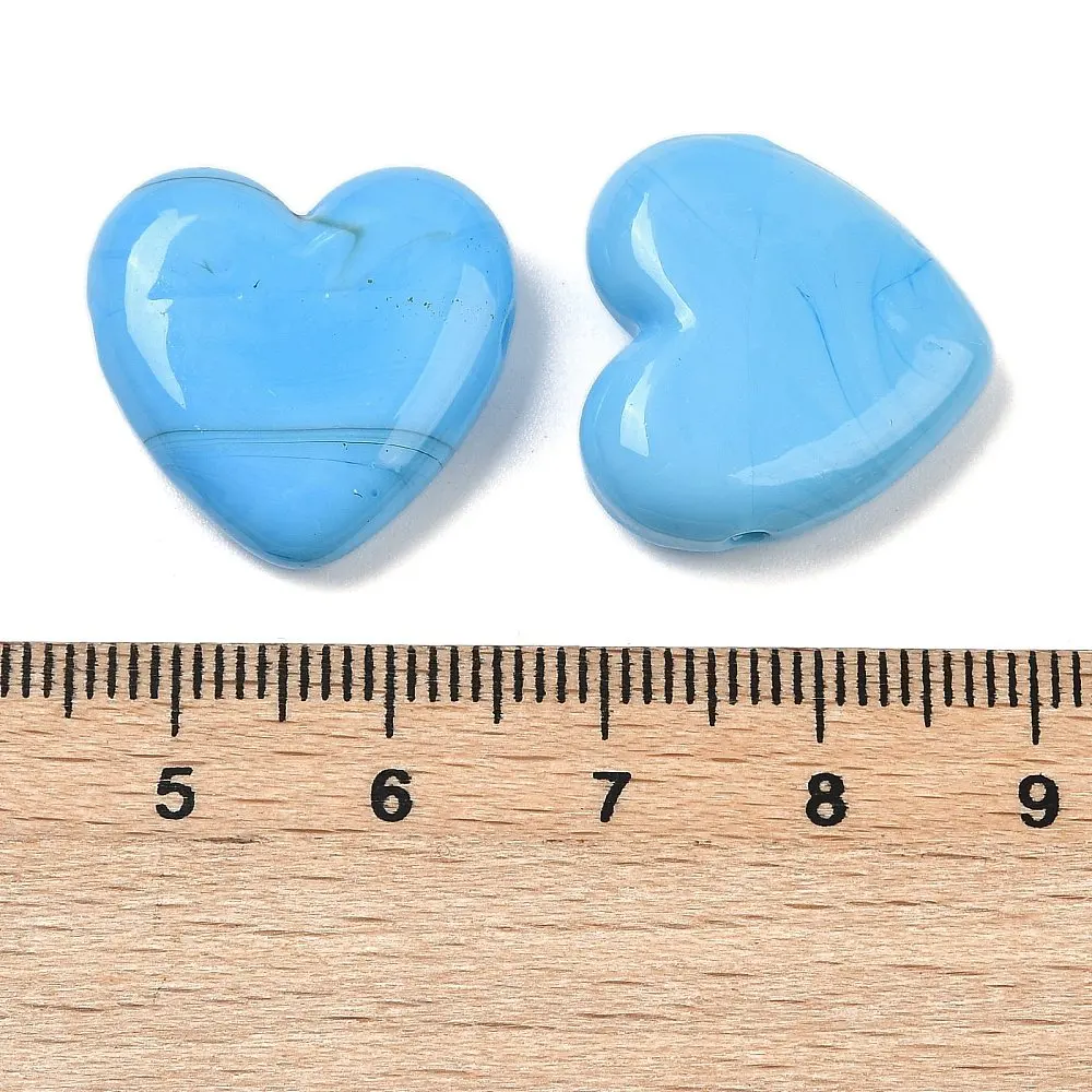 10 Stück handgefertigte mehrfarbige Herz-Glasperlen aus Lampwork-Glas, Valentinstagsgeschenk, 19–20 x 6,5–7 mm für die Herstellung von DIY-Schmuck – Detail 29