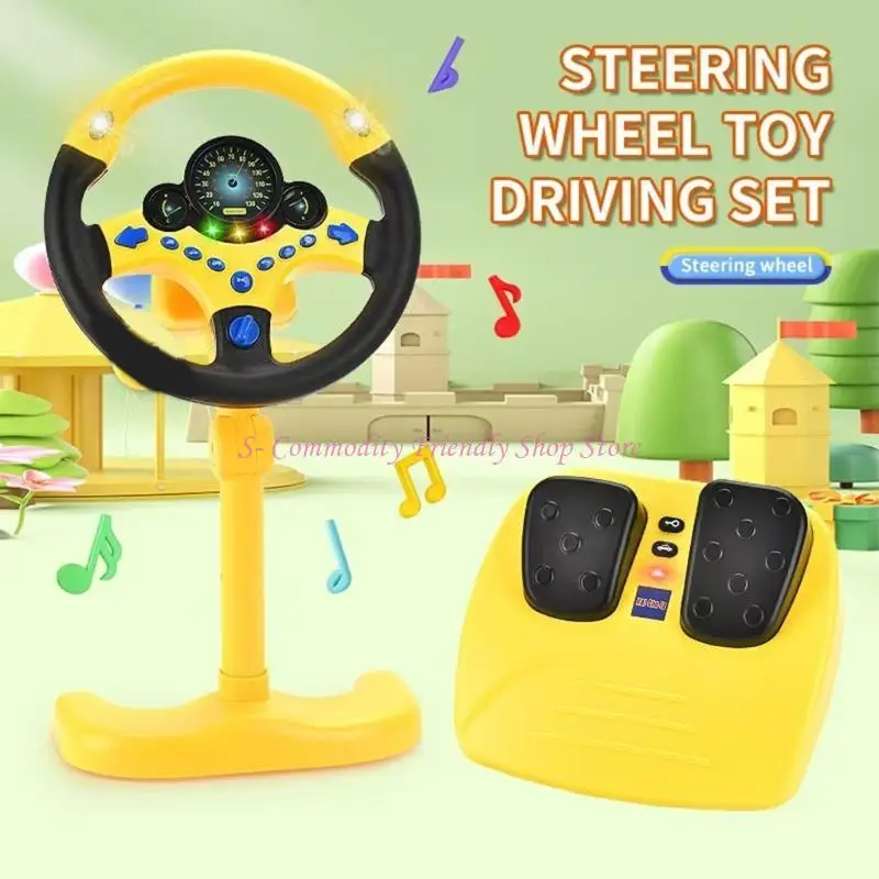 85AE Durable ABS Plastic Kids Steering Wheel Toy Driving Simulation For Safe And Engaging Road Trips
