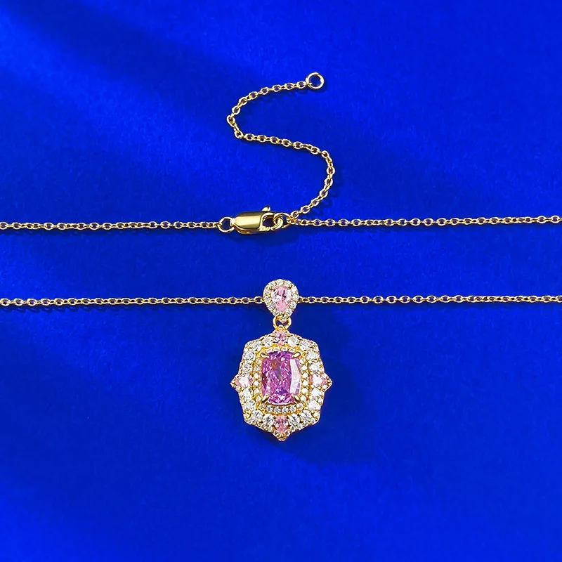 قلادة نسائية رقيقة من الماس عالي الكربون - قلادة ذهبية للنساء - هدية عيد الحب لصديقتك