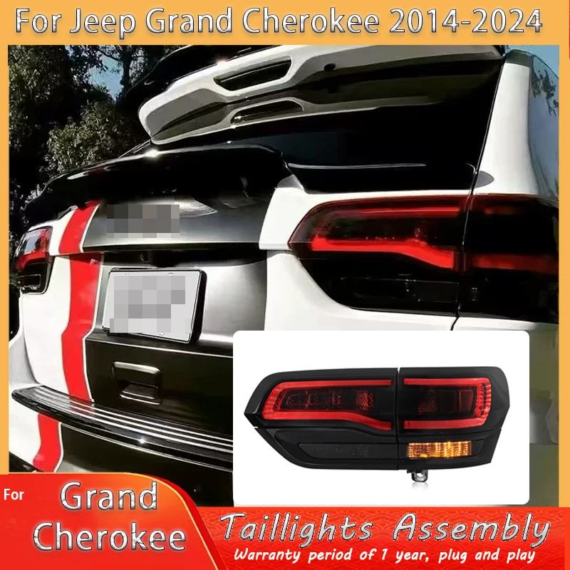 

Стайлинг для автомобиля Jeep Grand Cherokee: модернизированные задние фонари 2014-2024 годов с динамическими светодиодными указателями поворота и дневными ходовыми огнями (DRL)