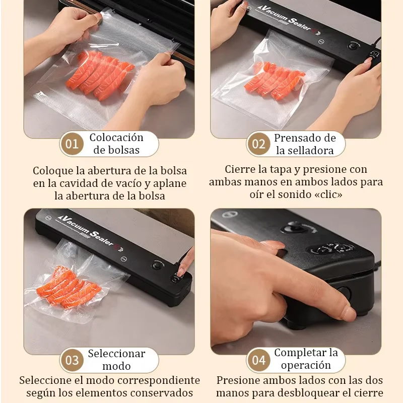 2026 High Quality Vacuum Sealer Machine 2 In 1 Mode For Food Storage Fruits Meat Saver Kitchen Appliances With Bags