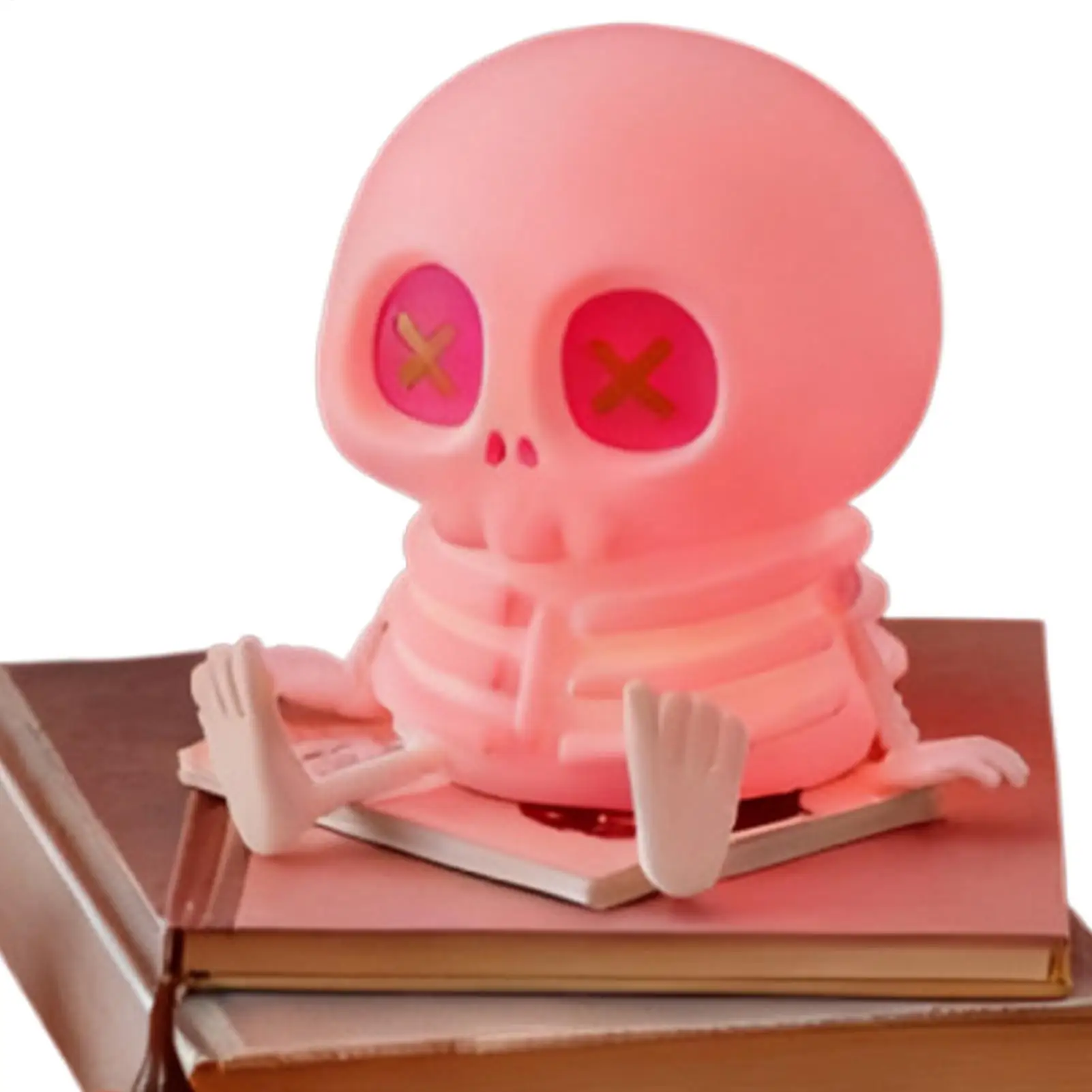 Small Skull Night Light Usb Rechargeable Touch Cute Nightlight 8-color Change 2-level Dimmable Silicone Skull Light For Child