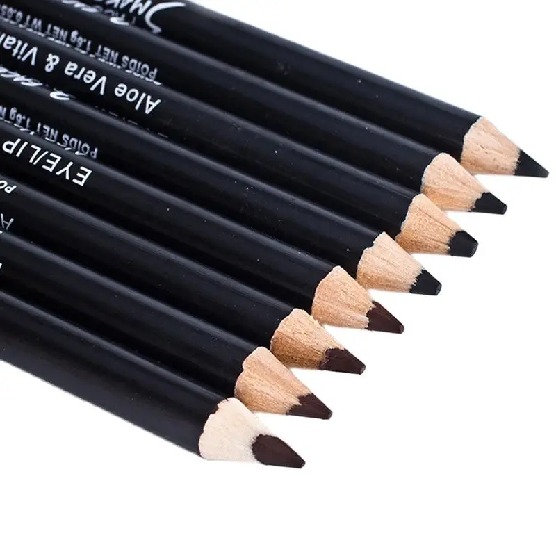 1pc preto/café delineador à prova ddual água dupla finalidade sobrancelha lápis delineador, portátil de longa duração maquiagem sobrancelha caneta cosméticos