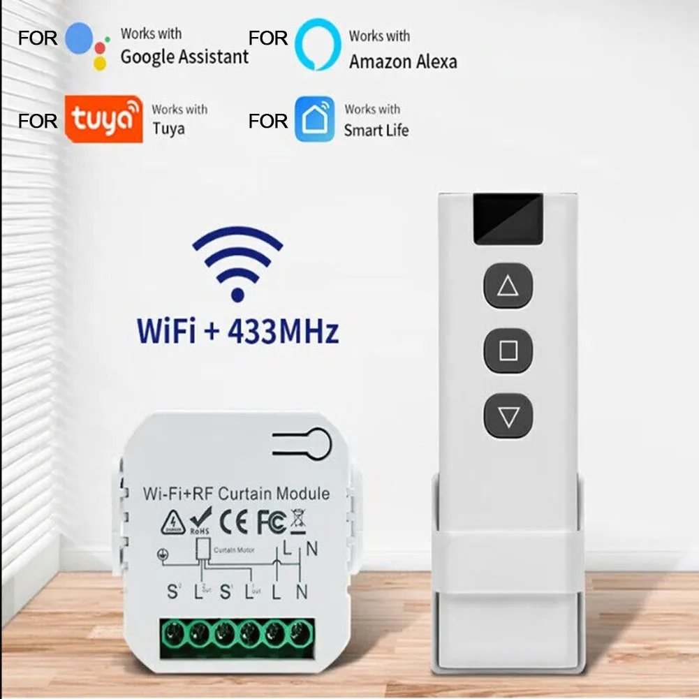 Kit de Control de persiana enrollable, interruptor de cortina, Control remoto RF, WiFi, Graffiti