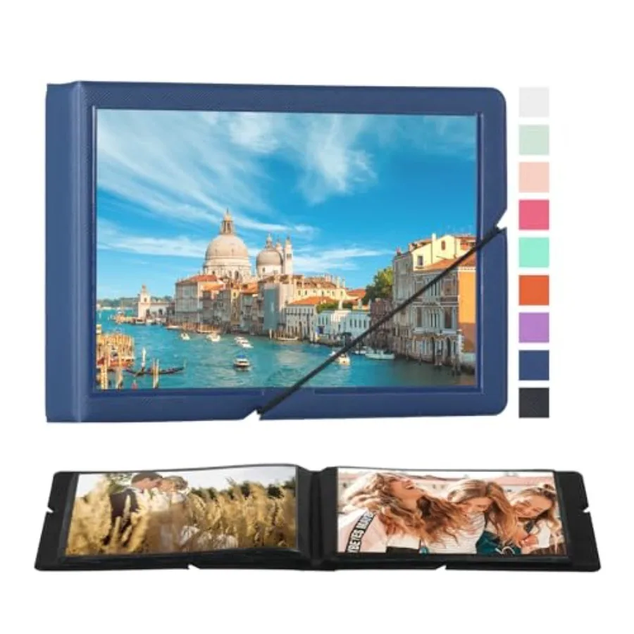 

Small Photo Album 4x6 Holds 40 Horizontal Photos with Customizable Cover Mini Leather Picture Album Book for Wedding Family Bab