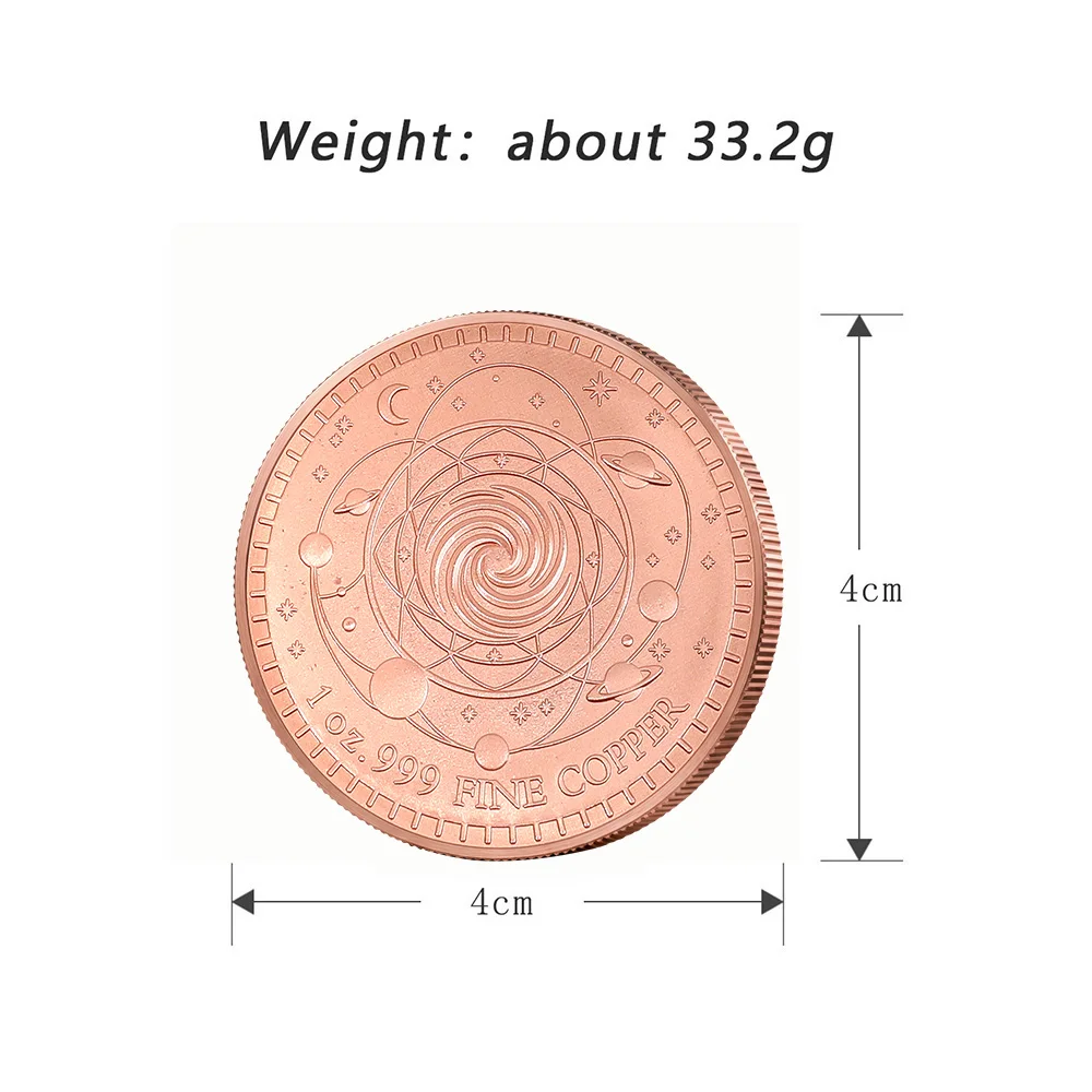 1oz .999 Fine Copper Sun Moon Kiss Coin Whispers of the Firmament Red Blue Colorized High Relief 3D Yggdrasil Collectible Gift