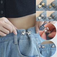 1Pcs Star Pins Adjustable Pant Fastener Clips for Pants Pin Retractable Waist Tightener Buckle Button