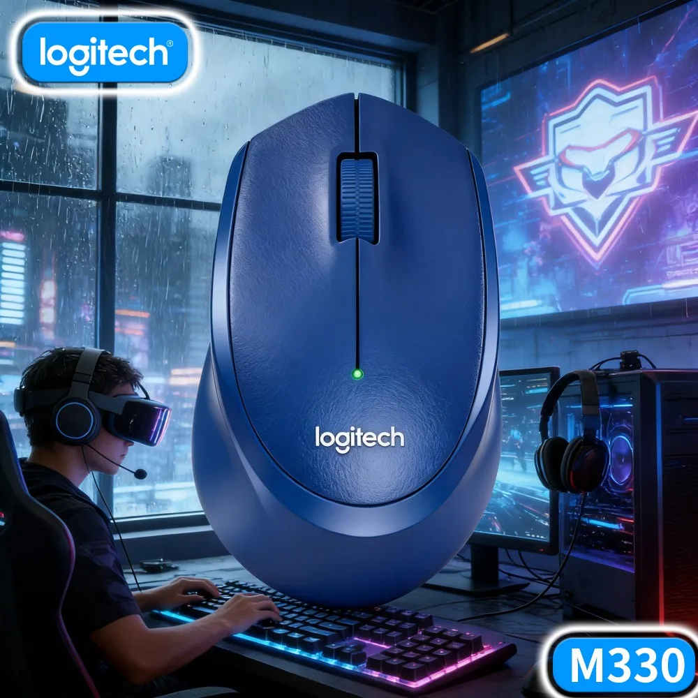 Neutral Minimalist Look Logitech M330 Silent Wireless Mouse Match Different Decoration Style Home Office Desktop Setup