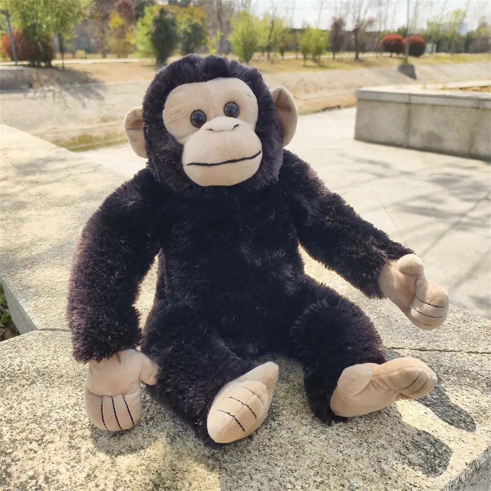 

25cm Cartoon Black Gorilla Plush Toy Chimpanzees Monkey Soft Stuffed Doll Room Decor Birthday Gift