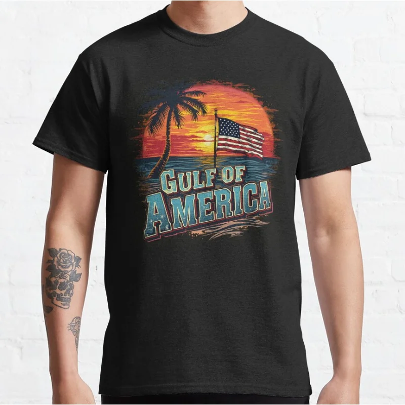 

Funny Gulf of America - Sunset Vintage Gulf Of Mexico graphic t shirts Adult large size tops S-6XL 100% cotton printed