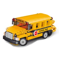 226PCS Electric 2.4G RC School Bus Building Blocks MOC High Tech Yellow School Bus Vehicle Model Bricks Toys for Kids Adult Gift