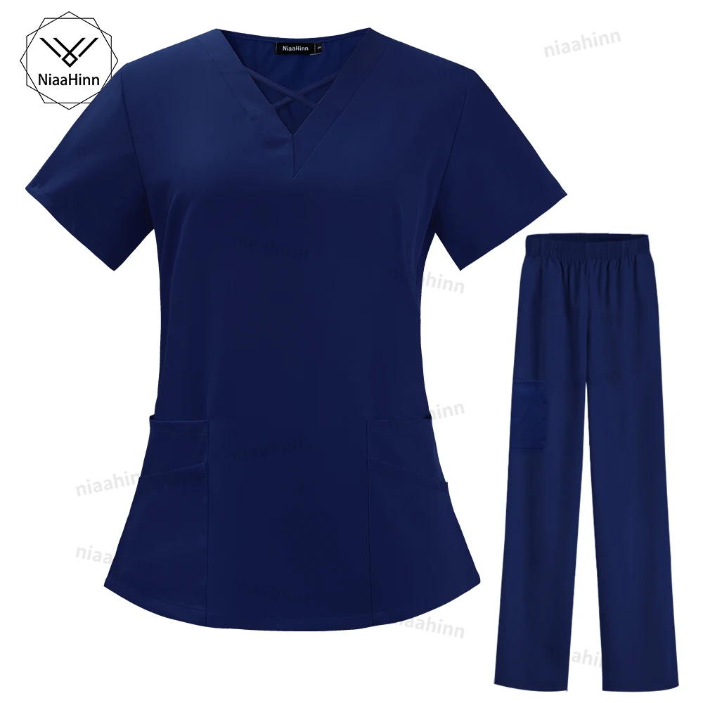 

Women Beauty Uniform Medical Scrubs Spa Beautician Uniform Fashion Salon Spa Work Wear Nursing Cleaning Dust-proof Clothing Soft