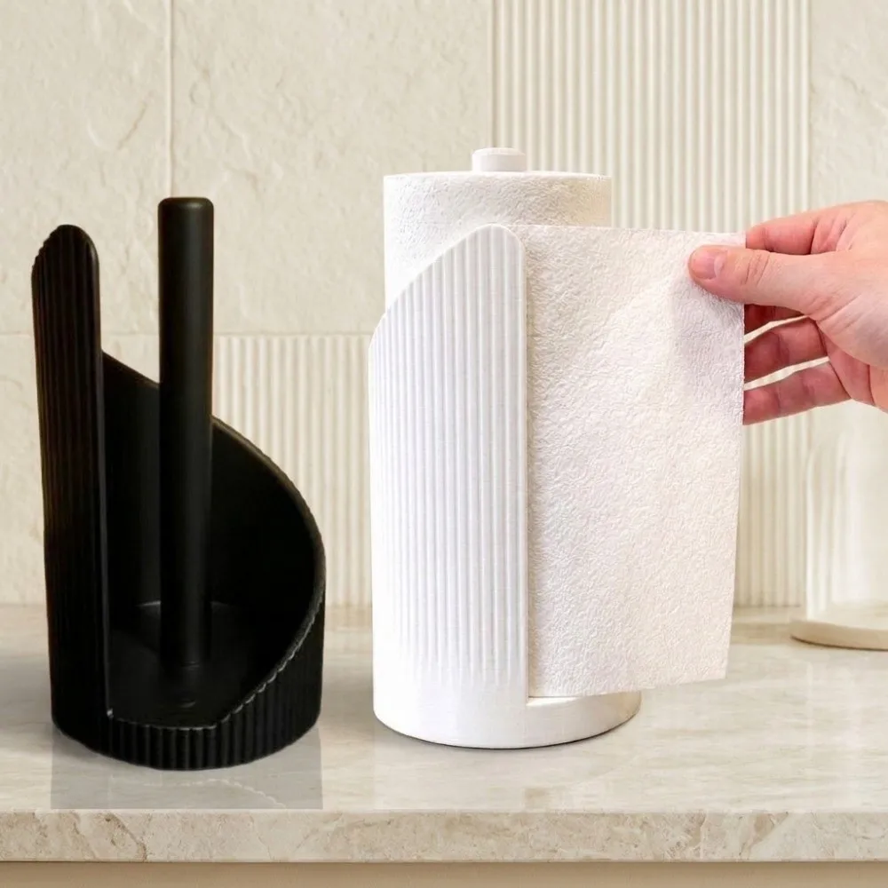 Plastic Paper Towel Holder Free Standing Stable Vertical Napkins Rack 3D Printing Space Saving Roll Paper Storage Rack Bathroom