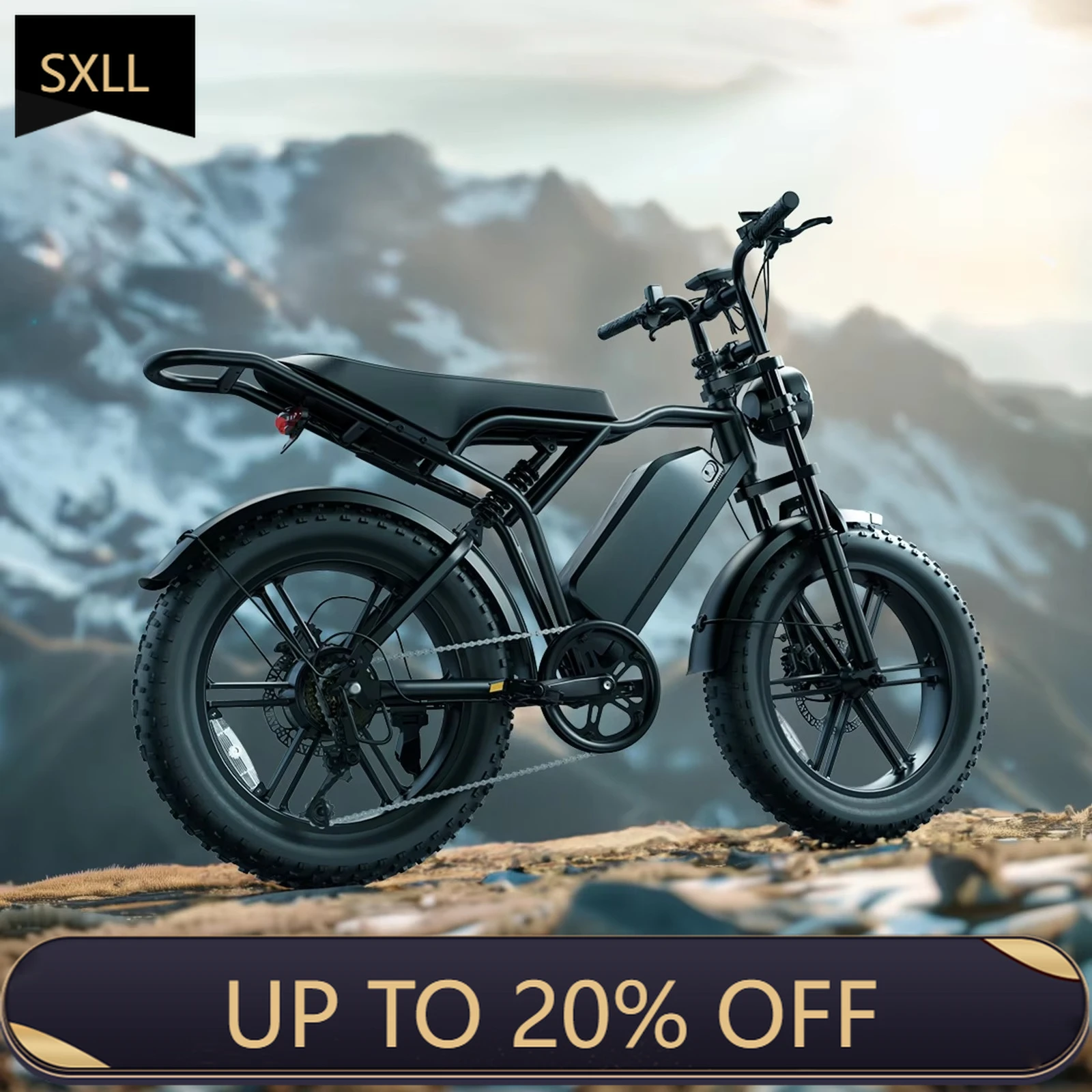 

SXLL 20 inch * 4.0 1500 watt full suspension electric bicycle 20 inch fat tire Ebike rear wheel hub 20 inch lithium city commute
