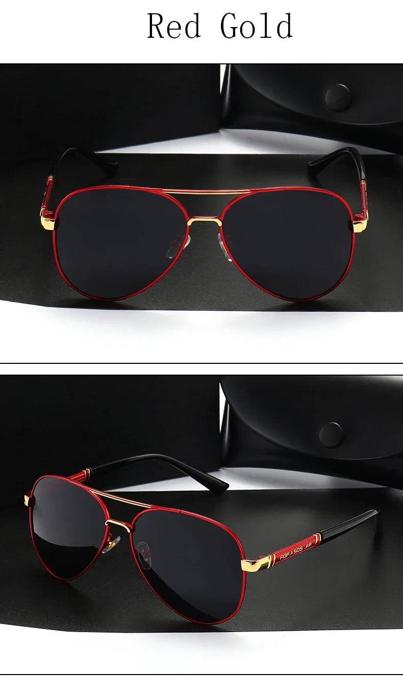 Polarisierte Herren-Sonnenbrille, Flieger-Sonnenbrille für Männer und Frauen, Metallrahmen-Brille für Reisen, Surfen, Fahren, Angeln, UV400 – Detail 8