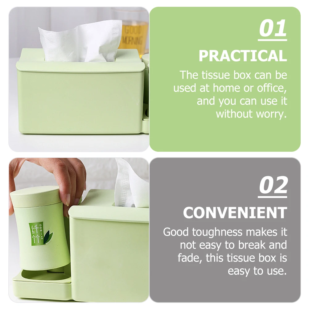 

Bamboo Fiber Tissue Box Holder Kitchen Dispenser Creative Boxes Toothpick Home Household Pp Facial
