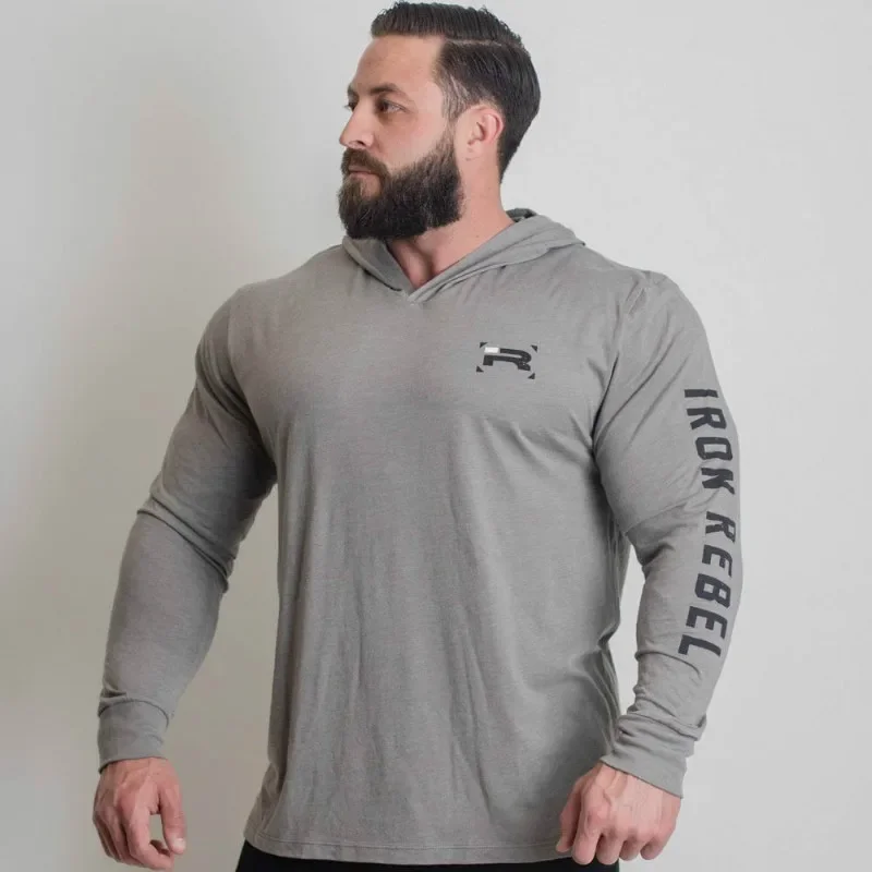 Men Cotton Casual Hoodie High-quality Bodybuilding Workout Gym Sweatshirts Men Tops