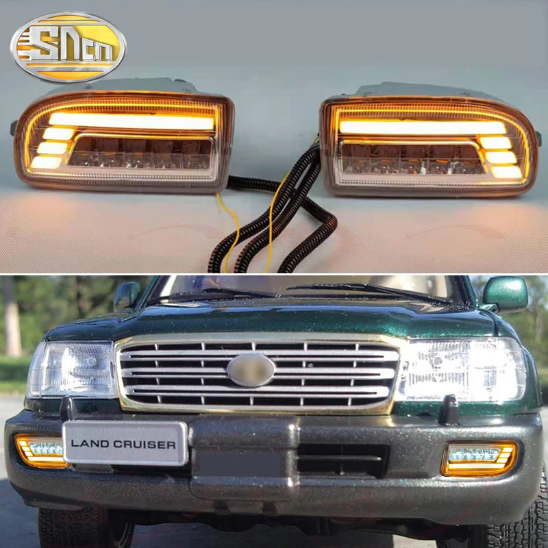 

SNCN LED Daytime Running Light For Toyota Land Cruiser LC100 FJ100 Car Accessories Waterproof ABS 12V DRL Fog Lamp Decoration