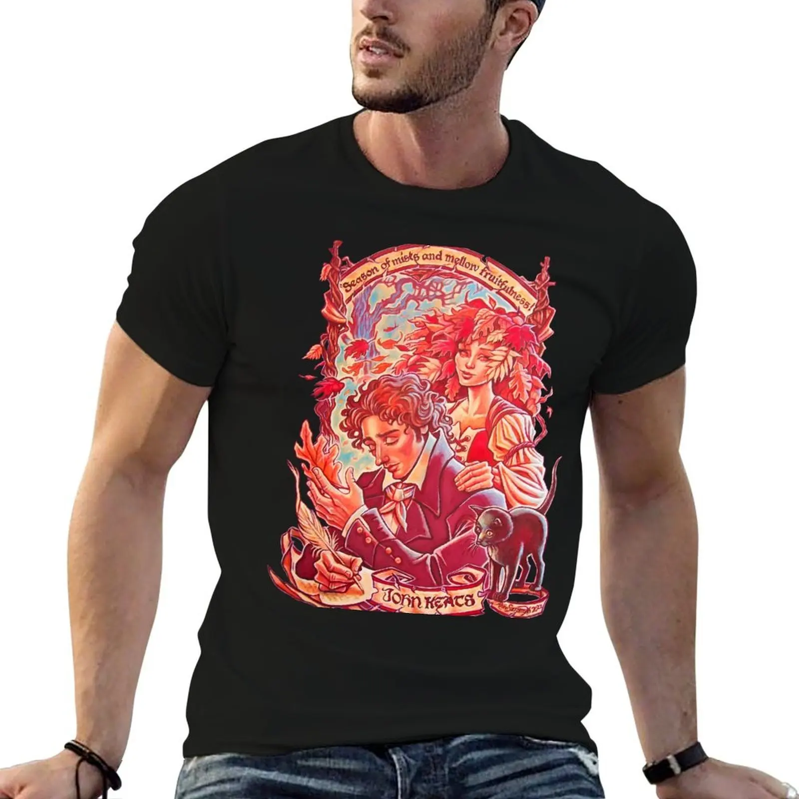 John Keats - To Autumn T-Shirt t shirt man casual man t shirt heavy cotton graphic t shirts for man T-shirt