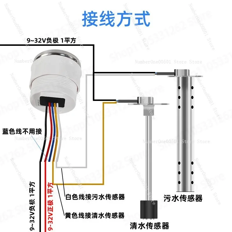 RV Water Level Gauge Waste Water Tank Sensor Level Display Voltage Meter