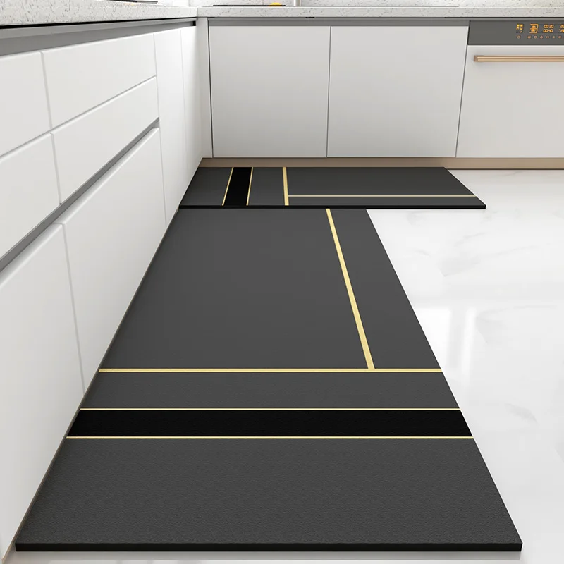 Kitchen Floor Mat Pvc Leather Waterproof Carpet Home Decoration Non-slip Foot Mats Area Long Rug Alfombra De Cocina Alfombra Pvc