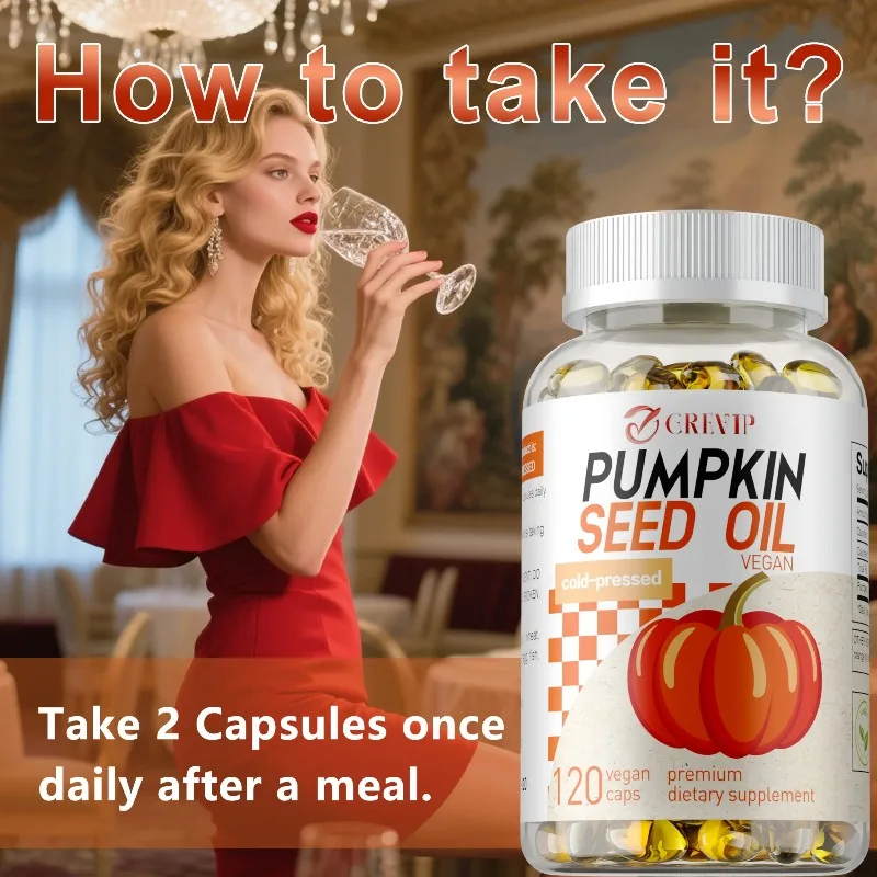 

Pumpkin Seed Oil Capsules - Hair Growth, Reduce Frequent Urination, Supports Prostate and Urinary Tract Health, Immune Health