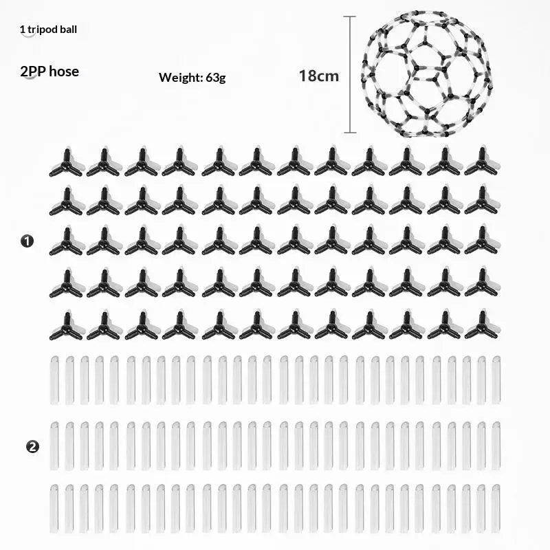 STEM C60 Fullerene Tensegrity Build Kit 3D Assemble Stick Structure Science Toy for School Science Fair Competition Projects