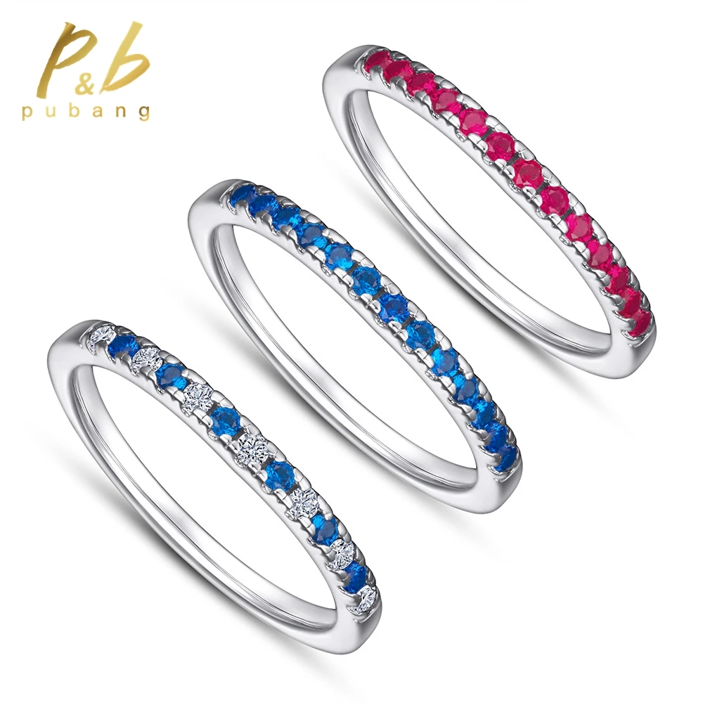 

PuBang Romantic Jewelry 925 Sterling Silver Created Moissanite Diamond Wedding Band Ring for Women Engagement Gift Drop Shipping