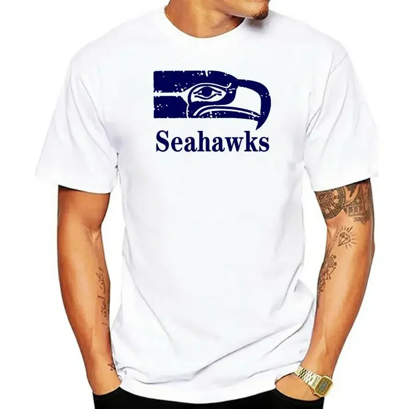 Seattle 2024, letnia koszulka myśliwska Vintage Seahawks Retro Seahawks Logo Tee odzież męska topy harajuku