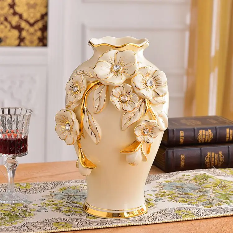 Handmade Centre Pieces Vases Wedding Decoration Phalaenopsis Vaso Ceramic Luxury Home Decor Classical European Vase Set