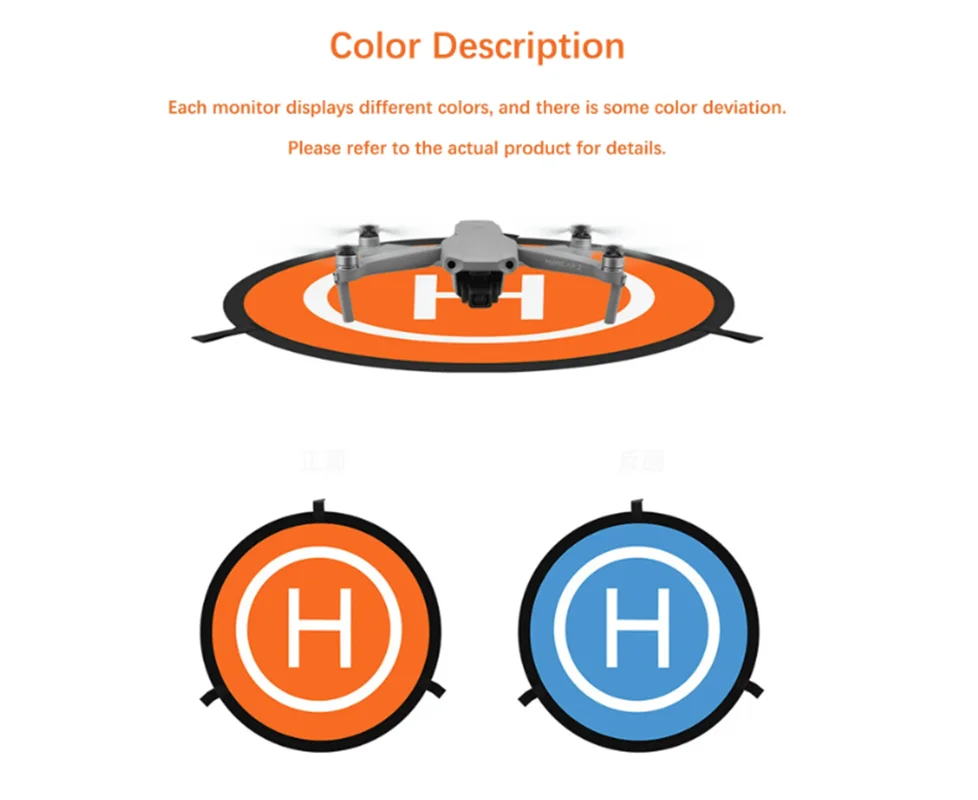 Foldable Landing Pad Orange Blue Double-Sided Parking Apron Apron Pad Drone Quadcopters Accessories Universal 55cm