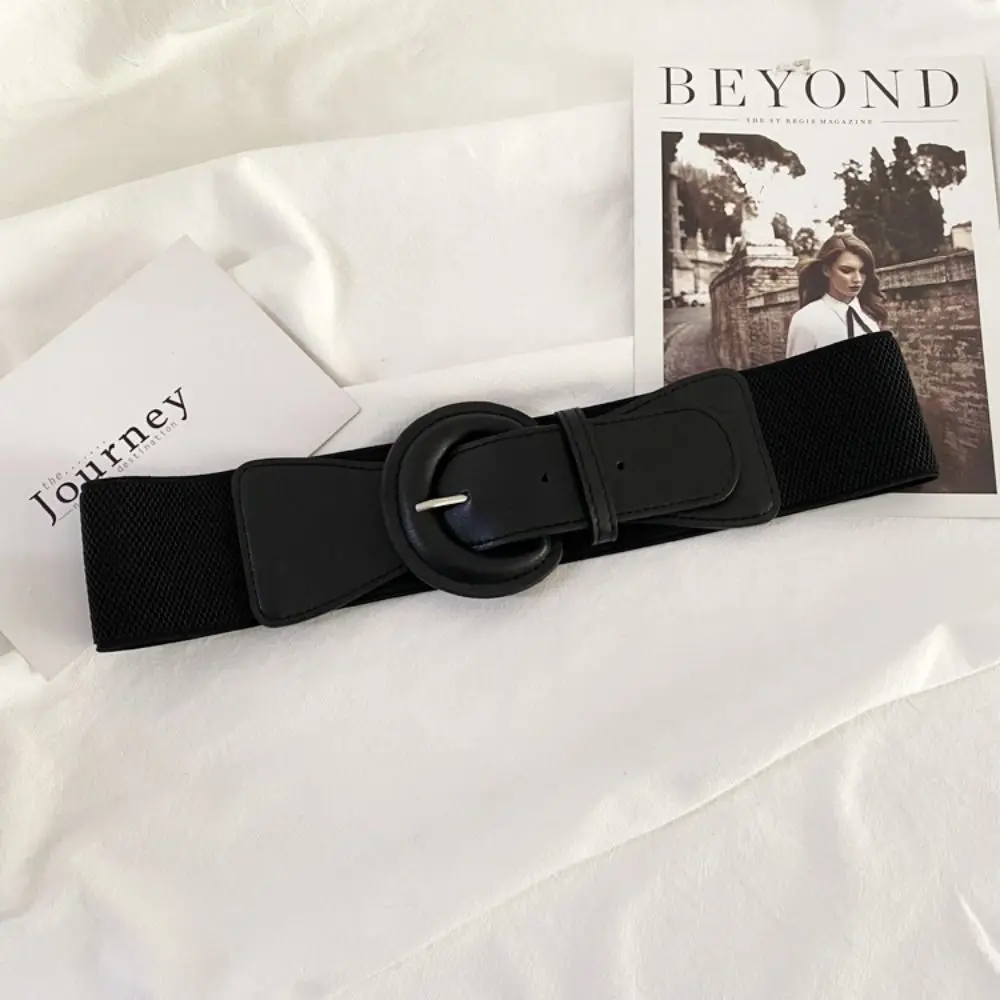 Faja elástica de cuero de moda, corsé elástico de Color sólido, cinturón, lazo, cuerda, corsé de cintura ancha adelgazante para chica