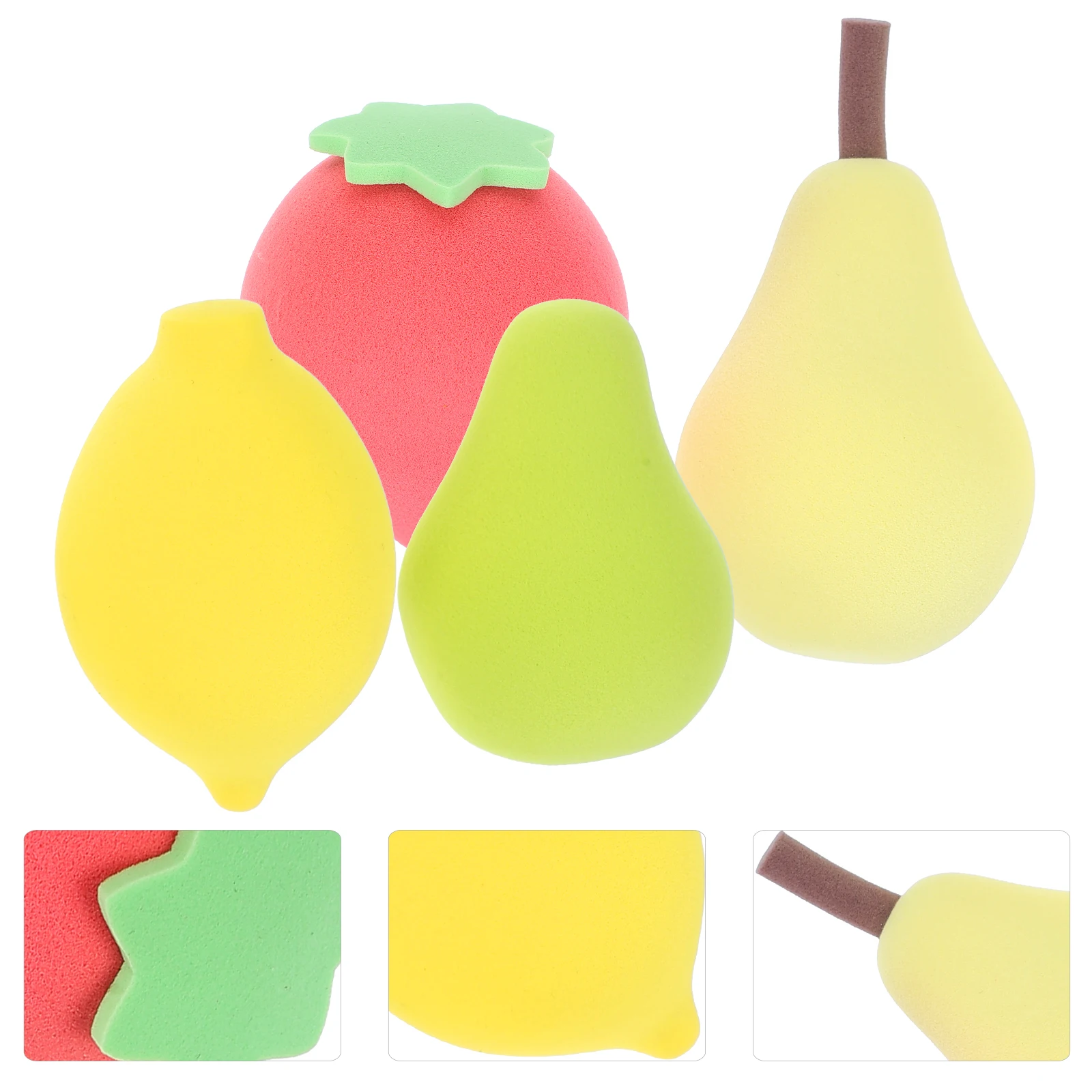4 個フルーツ美容スポンジ小さなメイク用品パウダーパフフェイスパッド女性ソフト柔軟なファンデーションコンシーラーブロンザークリーム