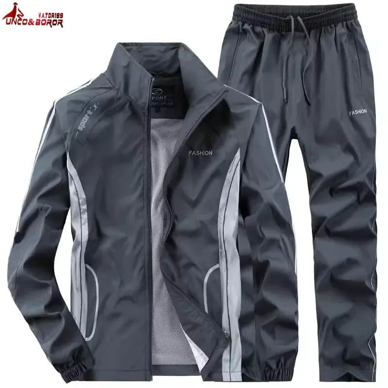 Spring Autumn Sportswear Basketball Tracksuit Men Sets Outwear 2pcs Jacket + Sweatpants Casual Gym Joggers Running Sports Suits