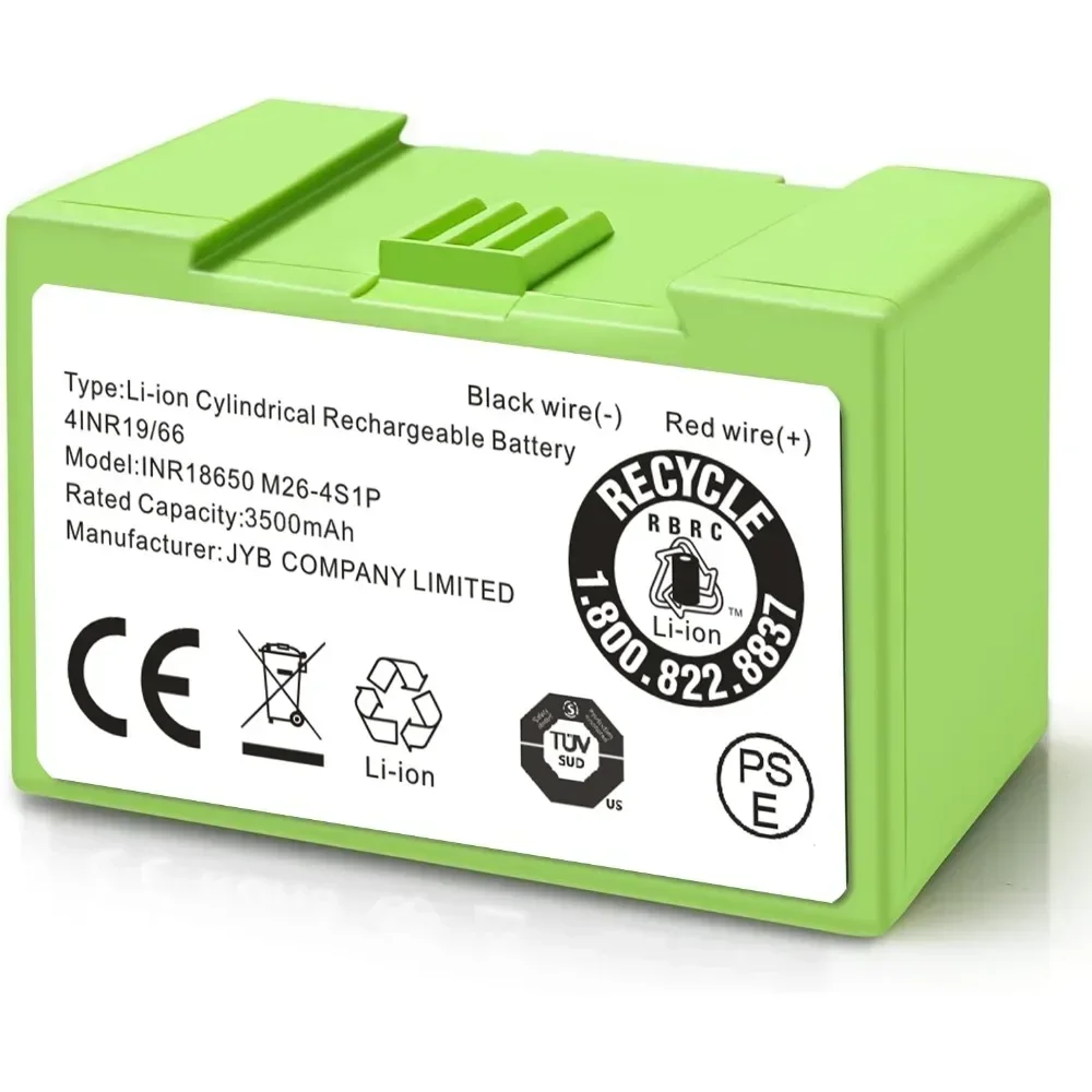 I7 14.4V 3500mAh i7 Battery Replacement for iRobot Roomba e and i Series i7+ e5 7150 7550 i3 3150 i3+ 3550 i4 4150 i4+ 4624864