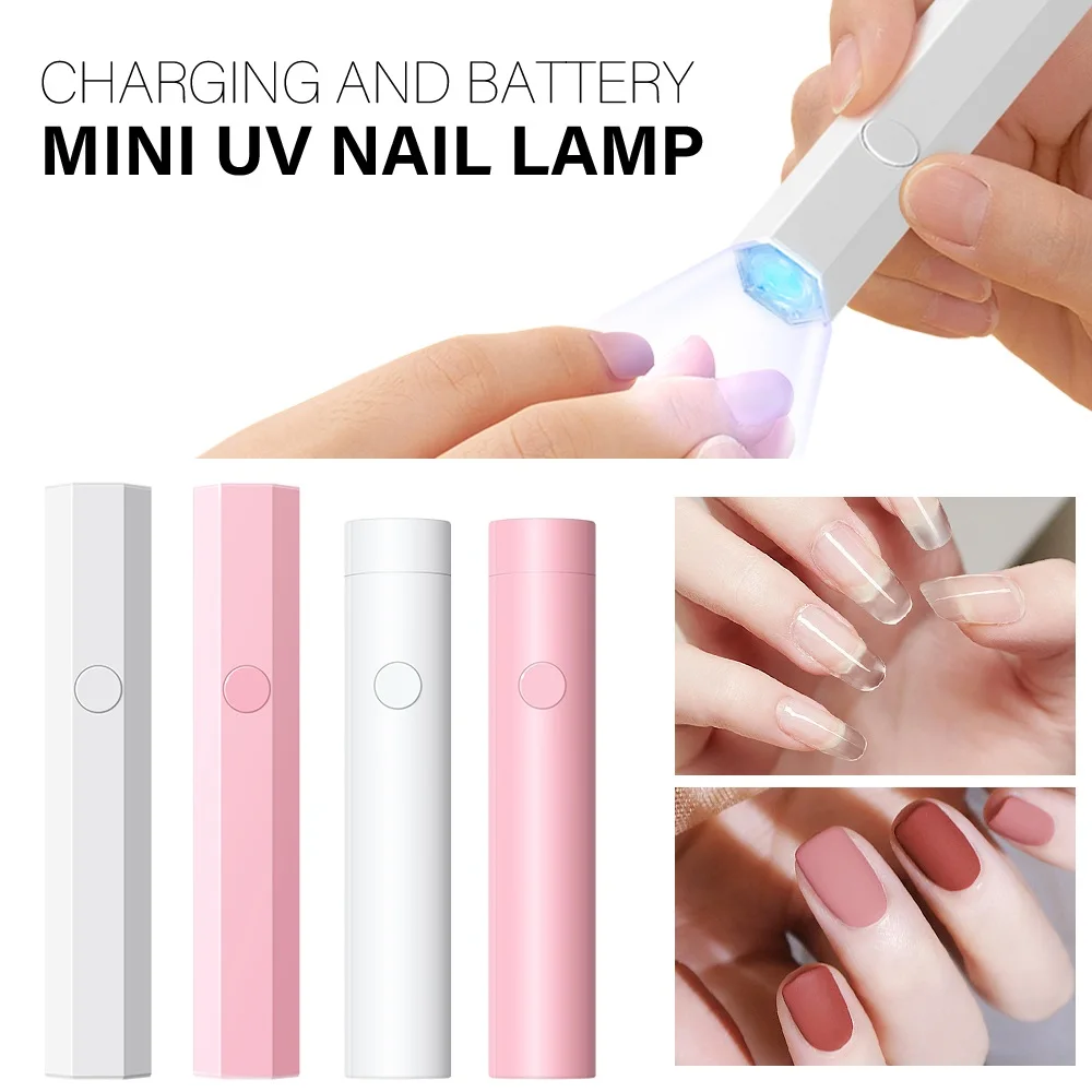 LULAA Portable Mini Nail Dryer Lamp UV LED Nail Light For Curing All Nail Gel USB Rechargeable Nail Art Tool Home Travel Use