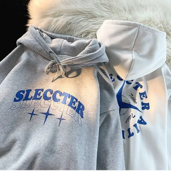 Harajuku Fenggao Street Hoodie Y2K Spring and Autumn Korean Edition Letter Loose Coat Couple Set Pop Clothes Sweatshirt