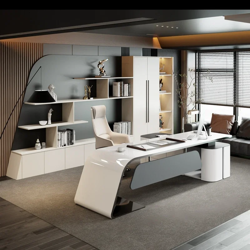 Large Storage Office Desk Study Organizer Luxury Laptop Computer Office Desk Coffee Home Mesa Ordenador Modern Furniture